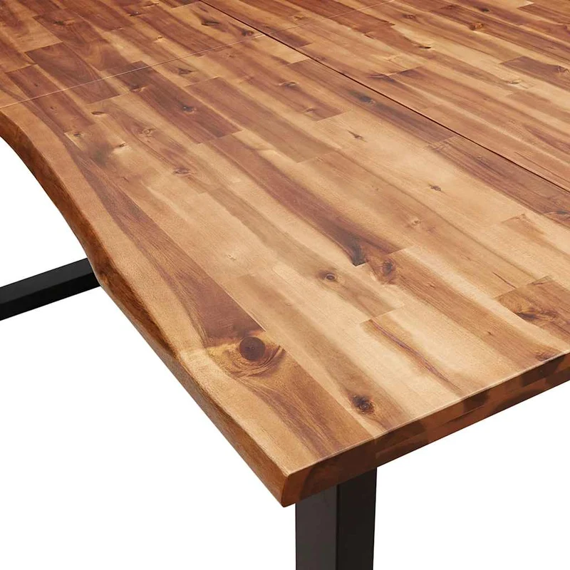 Table de salle à manger design industriel 200 x 90 x 75 cm bois d'acacia et acier DEC036744