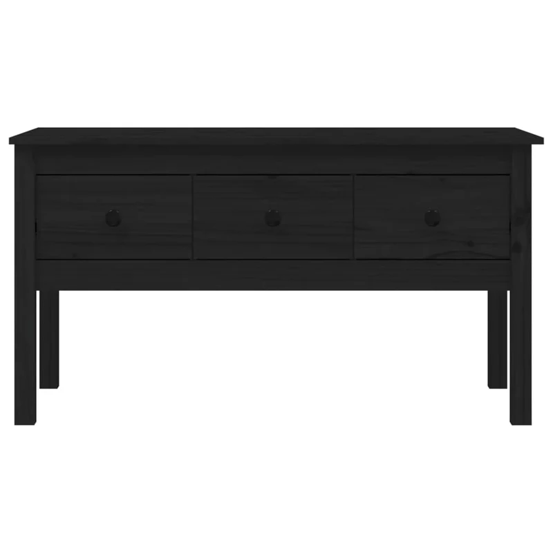 Table basse avec tiroirs design moderne 102 x 49 x 55 cm bois massif de pin noir DEC039589