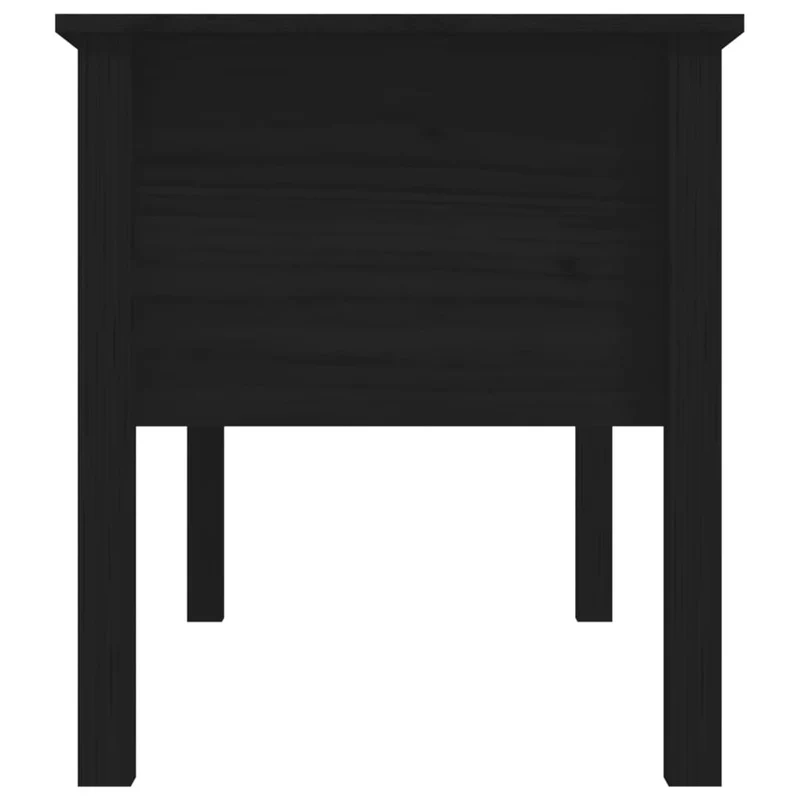 Table basse avec tiroirs design moderne 102 x 49 x 55 cm bois massif de pin noir DEC039589