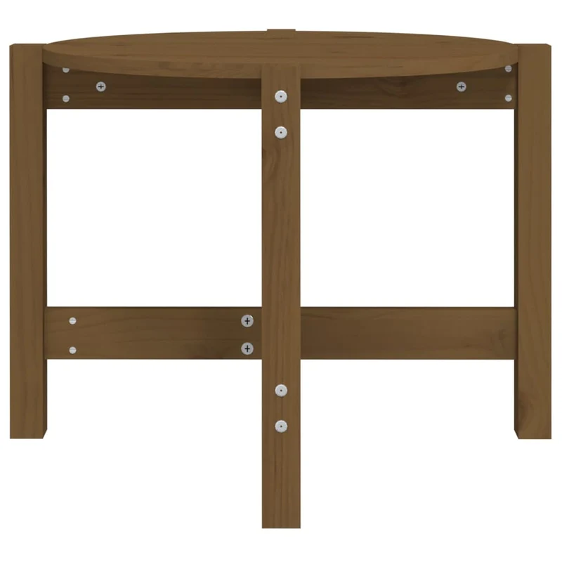 Table d'appoint design simple Ø 62,5 x 45 cm bois massif de pin couleur marron miel DEC039513