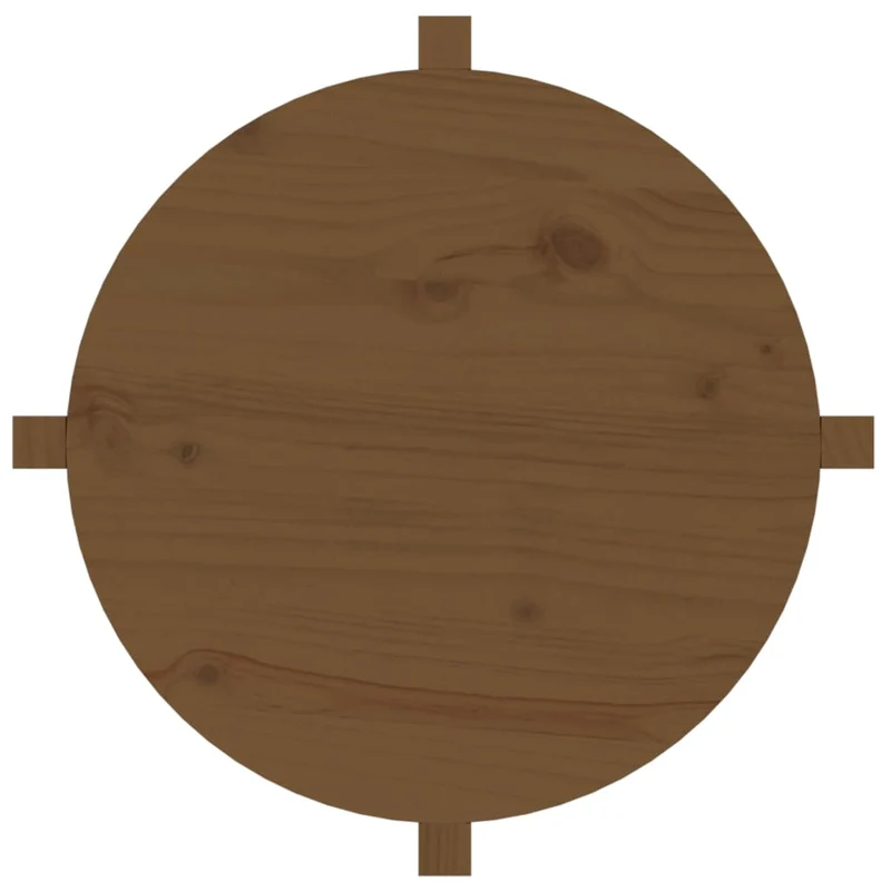 Table d'appoint design simple Ø 62,5 x 45 cm bois massif de pin couleur marron miel DEC039513