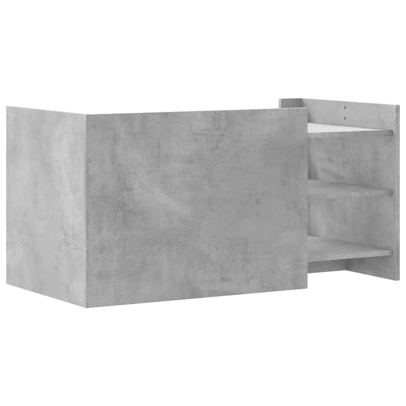 Table basse avec étagères design moderne 100 x 50 x 50 cm bois d'ingénierie gris DEC039238