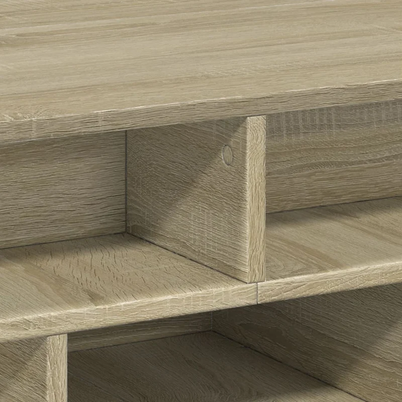 Table basse avec étagères design moderne 70 x 70 x 29 cm bois d'ingénierie couleur chêne DEC038990