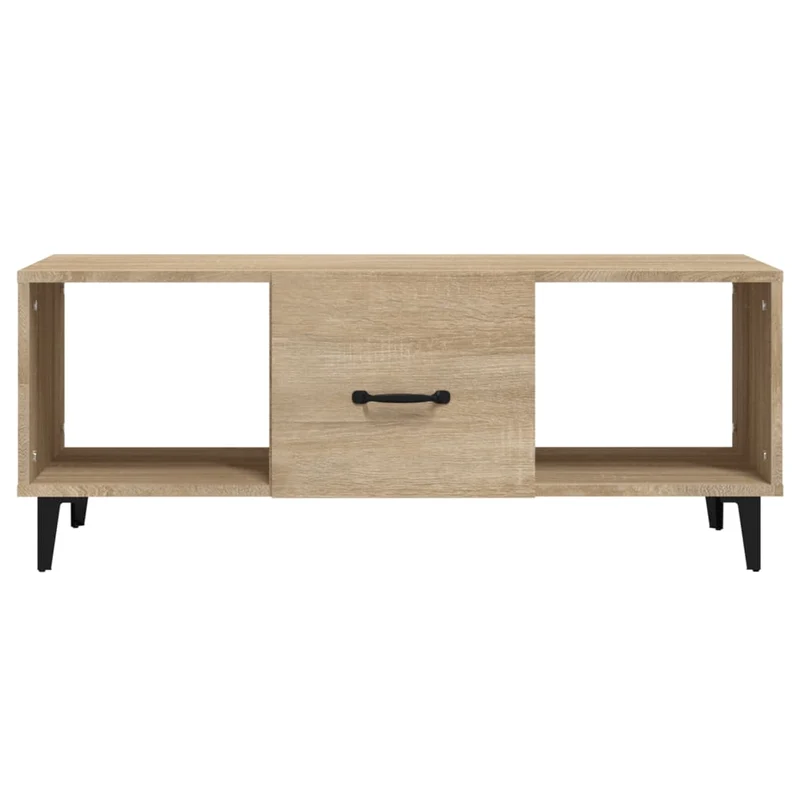 Table basse avec tiroir design moderne 102 x 50 x 40 cm bois d'ingénierie couleur chêne DEC038897