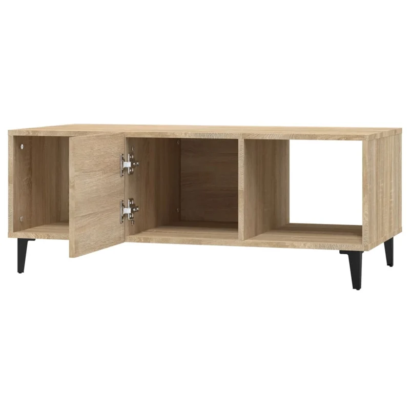 Table basse avec tiroir design moderne 102 x 50 x 40 cm bois d'ingénierie couleur chêne DEC038897