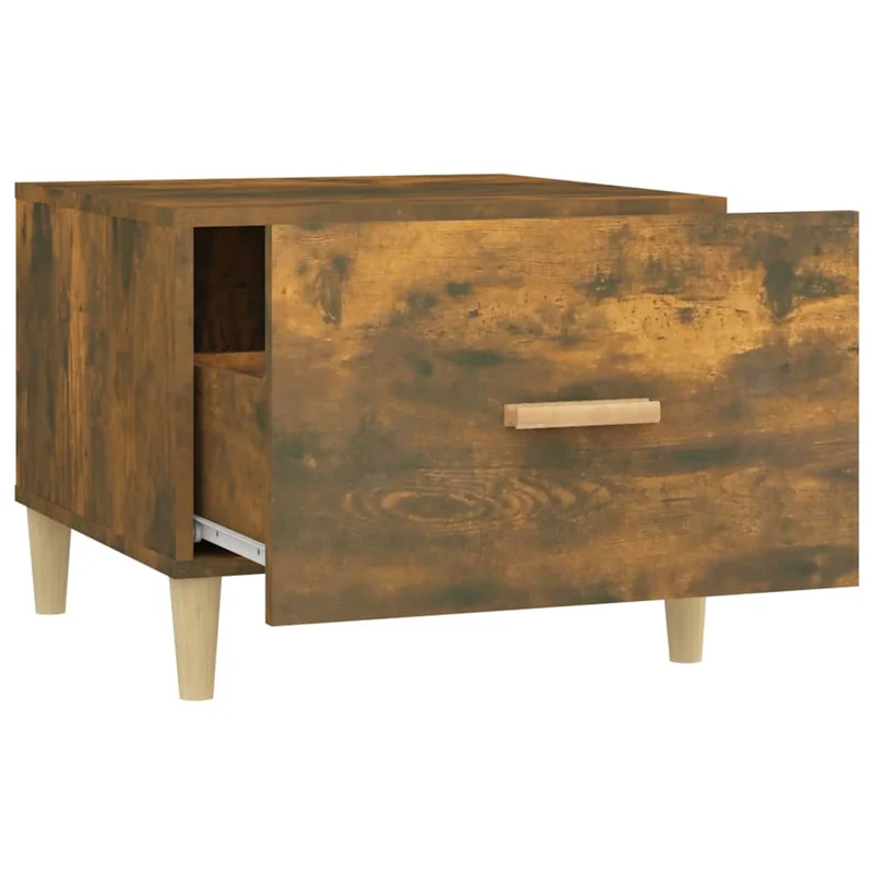 Table basse avec tiroir design moderne 50 x 50 x 40 cm bois d'ingénierie marron DEC038414