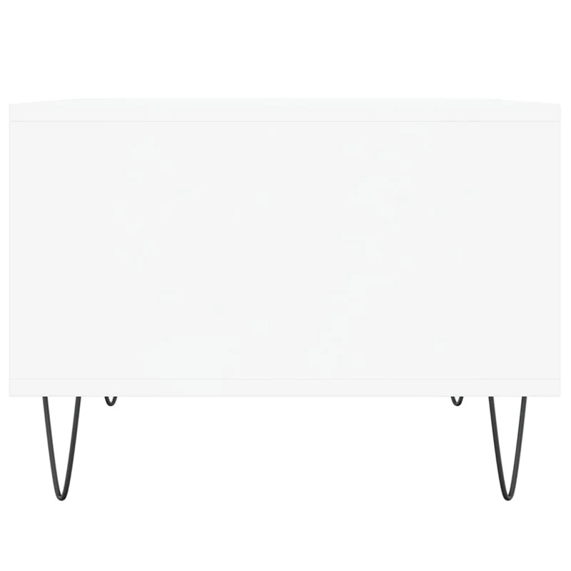 Table basse avec 4 compartiments design moderne 60 x 50 x 36,5 cm bois d'ingénierie blanc et métal DEC037915