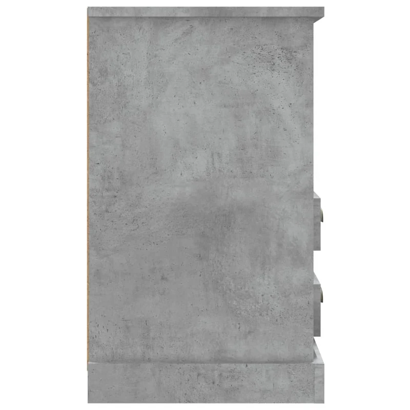 Table de chevet avec avec 2 tiroirs et compartiment ouvert 43 x 36 x 60 cm bois d'ingénierie gris DEC034040