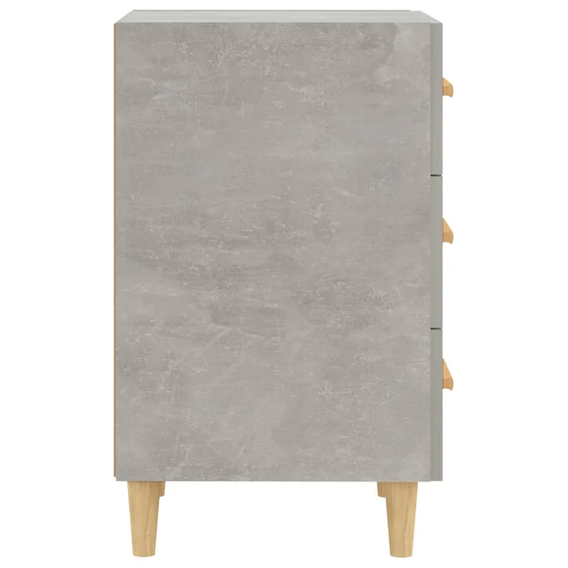 Table de chevet avec 3 tiroirs 40 x 40 x 66 cm bois d'ingénierie gris DEC034036
