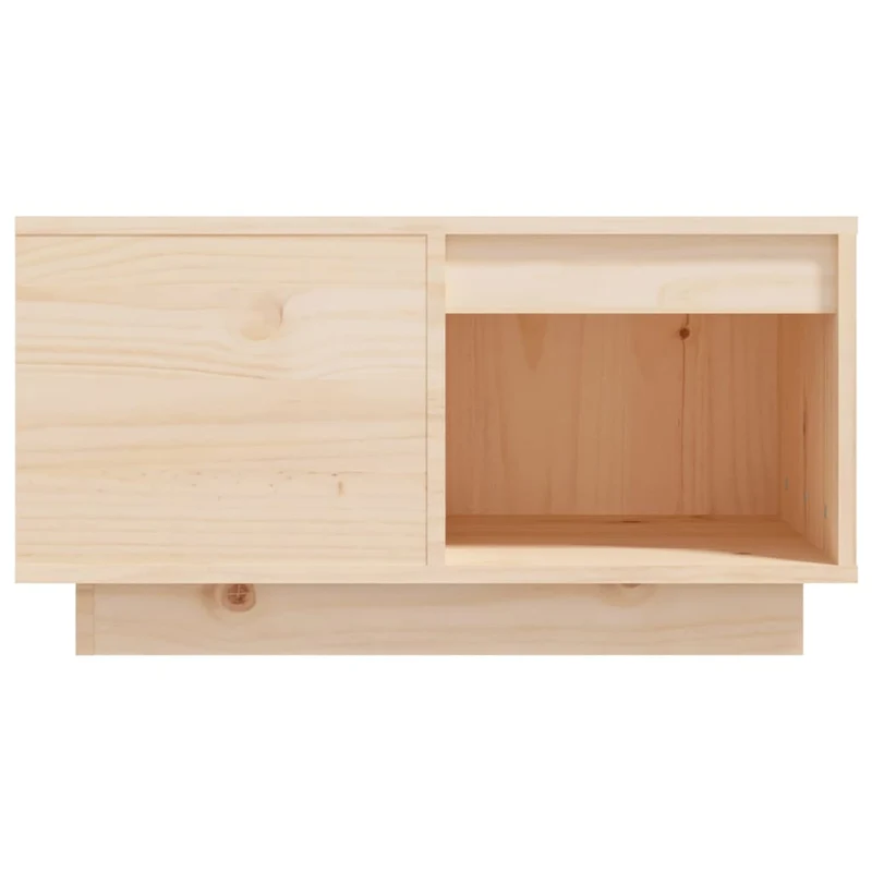 Table basse de salon design rustique 60 x 61 x 32,5 cm bois massif de pin non traité DEC037111