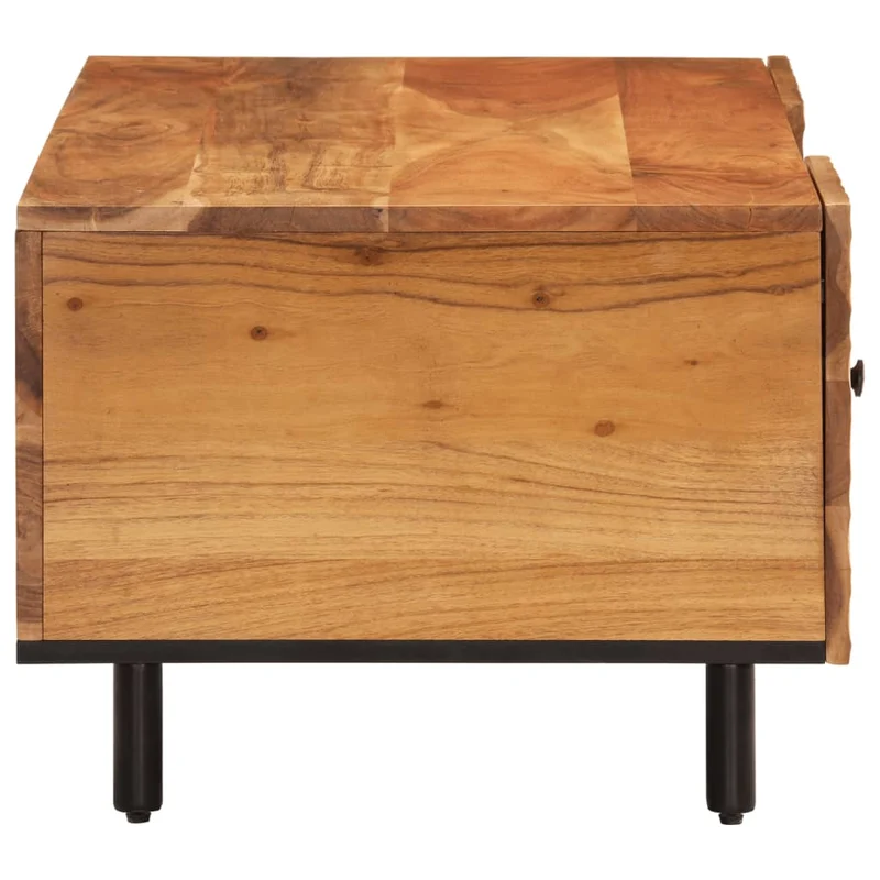 Table basse de salon design rustique 100 x 54 x 40 cm bois massif d'acacia et fer DEC036948
