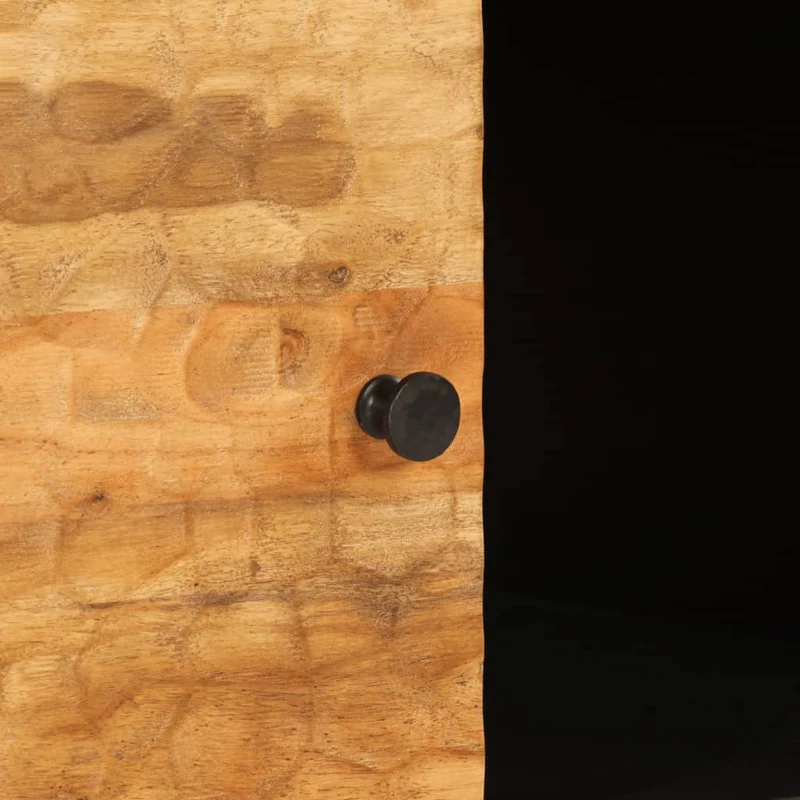 Table basse de salon design rustique 100 x 54 x 40 cm bois massif d'acacia et fer DEC036948