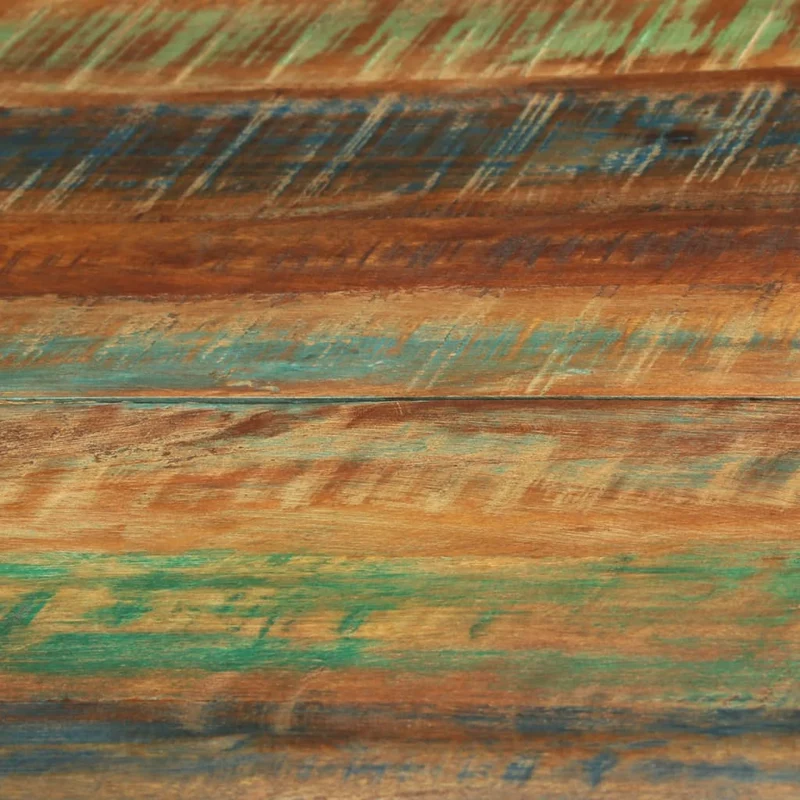Table de salle à manger design industriel ø110 x 78 cm bois de récupération massif et acier DEC036683