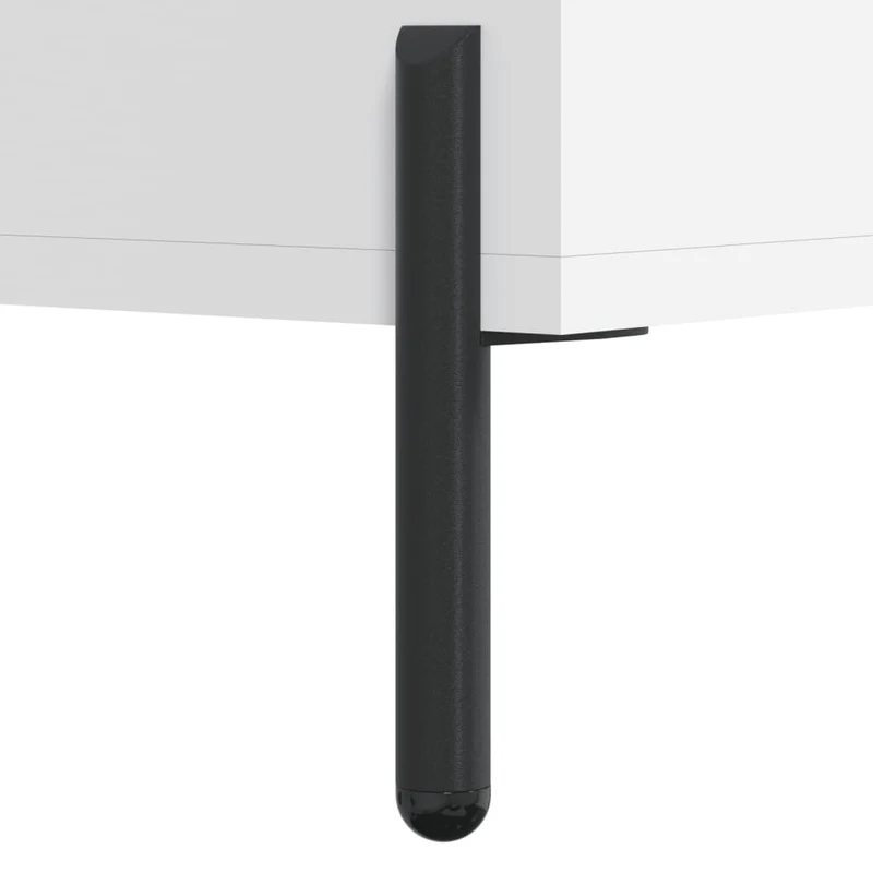 Table de chevet avec 3 tiroirs 40 x 40 x 66 cm bois d'ingénierie blanc et fer DEC033400