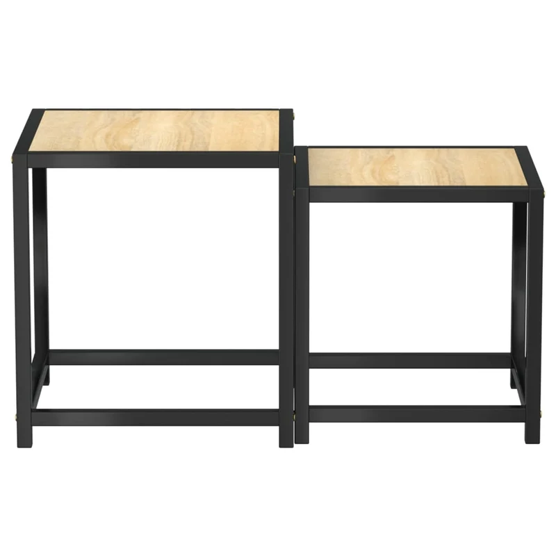 Lot de 2 tables d'appoint style industriel en MDF et acier DEC032742
