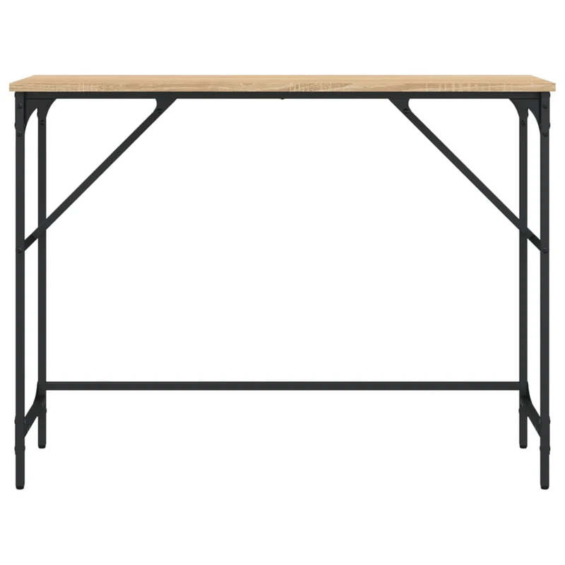 Table console style industriel 100 x 32 x 75 cm bois d'ingénierie et métal DEC031907