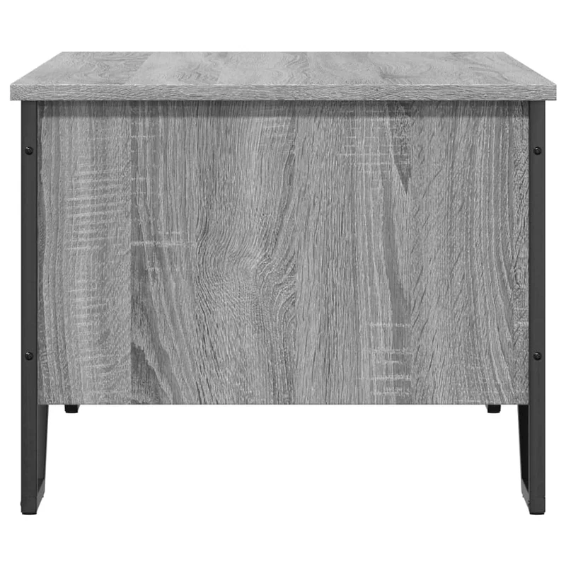 Table basse avec compartiment de rangement style industriel 100 x 51 x 40 cm bois d'ingénierie gris et métal DEC039960