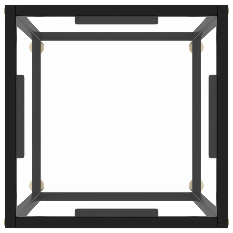 Table d'appoint bout de canapé design simple 40 x 40 x 50 cm verre trempé acier enduit de poudre DEC039885
