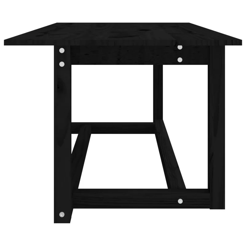 Table basse design simple 110 x 55 x 45 cm bois massif de pin noir DEC039630