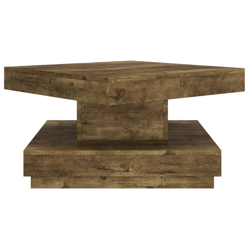 Table basse design rustique moderne 60 x 60 x 35 cm MDF marron DEC039451