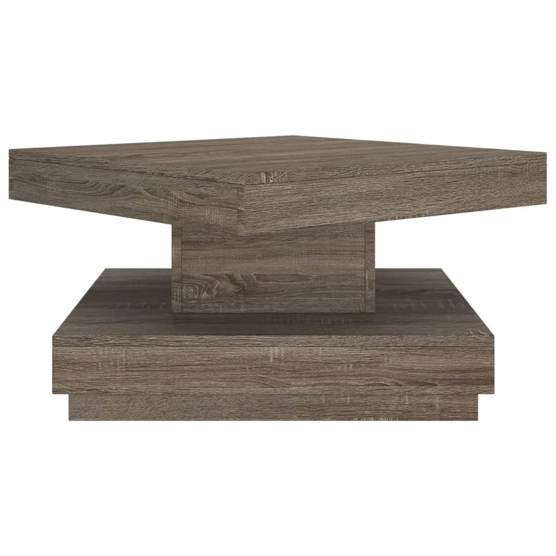 Table basse design rustique moderne 60 x 60 x 35 cm MDF gris DEC039187