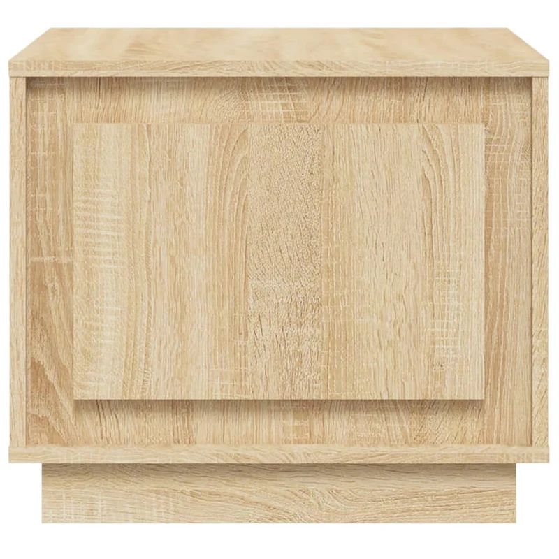 Table basse design rustique avec compartiment avec porte 51 x 50 x 44 cm bois d'ingénierie couleur chêne DEC038957