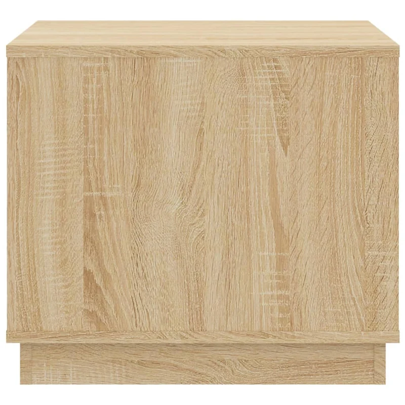 Table basse design rustique avec compartiment avec porte 51 x 50 x 44 cm bois d'ingénierie couleur chêne DEC038957