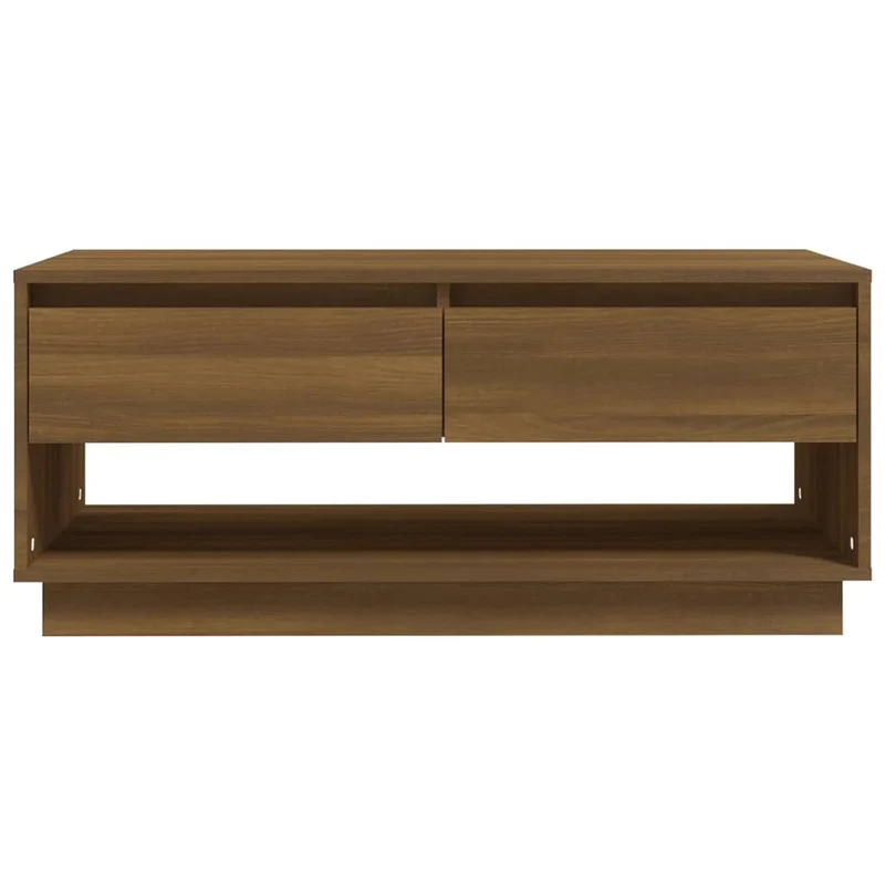 Table basse avec tiroirs design rustique moderne 102,5 x 55 x 44 cm bois d'ingénierie marron DEC038617