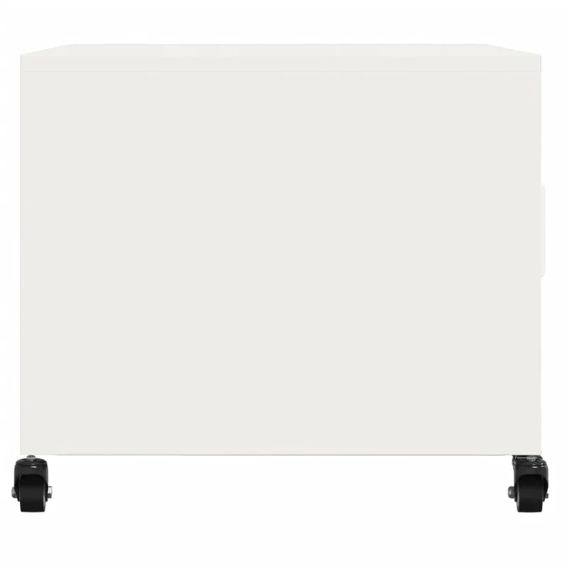 Table basse sur roulettes design industriel 68 x 50 x 43,5 cm acier blanc DEC037935