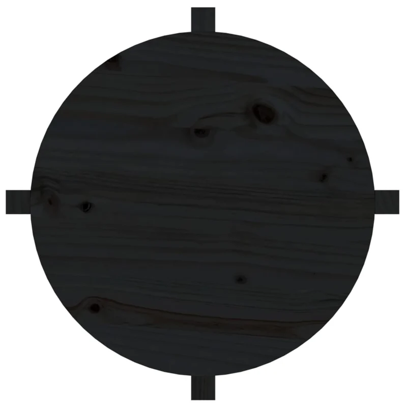 Table d'appoint design simple Ø 62,5 x 45 cm bois massif de pin noir DEC039903