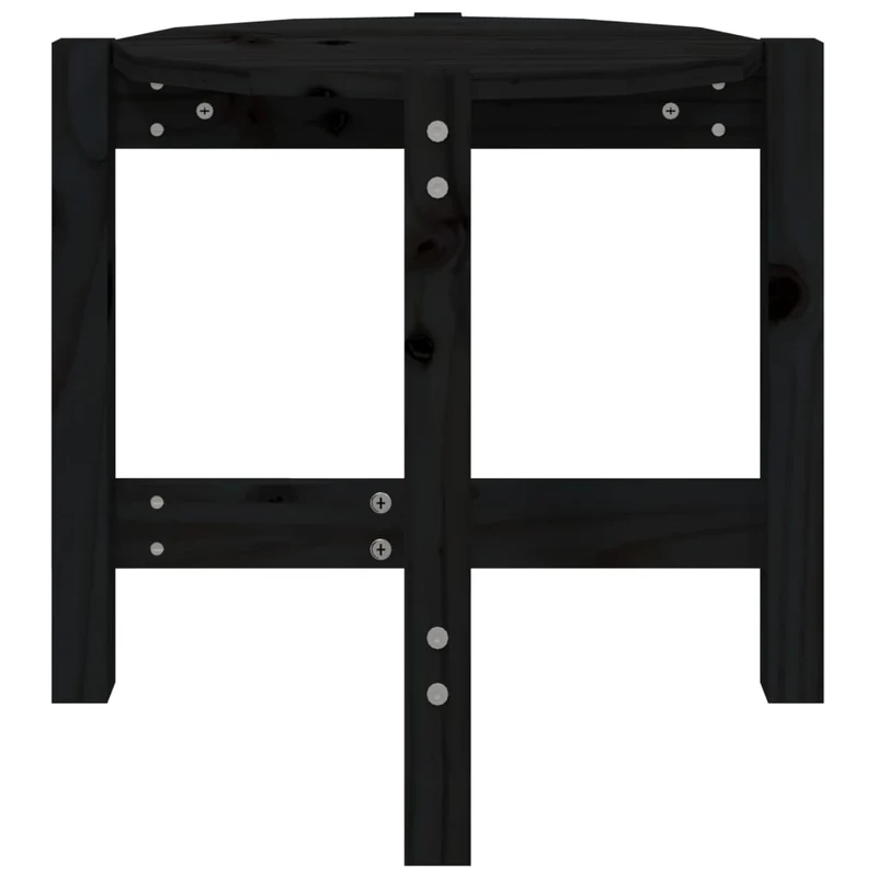 Table d'appoint design simple Ø 52,5 x 45 cm bois massif de pin noir DEC039900
