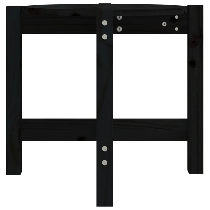Table d'appoint design simple Ø 52,5 x 45 cm bois massif de pin noir DEC039900