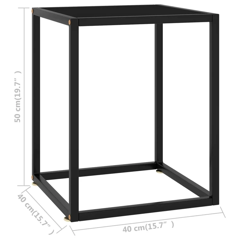 Table basse design moderne et contemporaine avec verre et acier 40 x 40 x 50 cm DEC039880