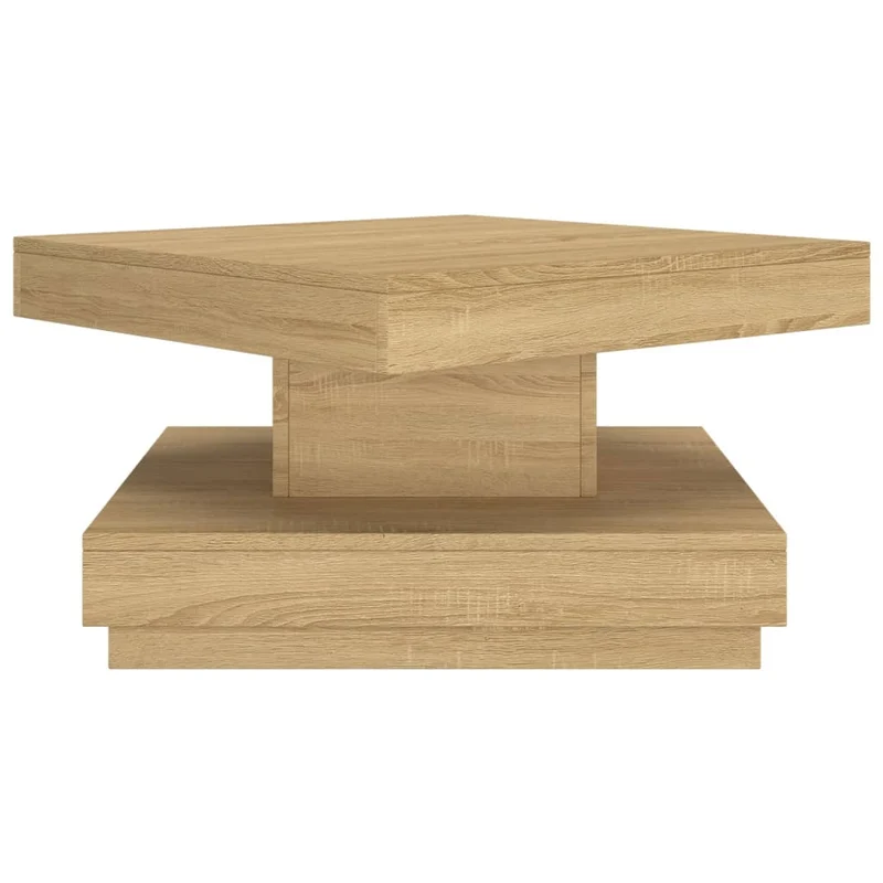 Table basse design rustique moderne 60 x 60 x 35 cm MDF couleur chêne DEC039441