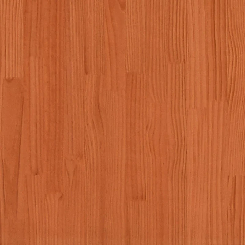 Table basse avec étagère design rustique 100 x 100 x 40 cm bois massif de pin couleur cire marron DEC039081