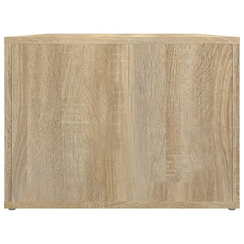 Table basse avec 2 compartiments style rustique 80 x 50 x 36 cm bois d'ingénierie couleur chêne DEC038997