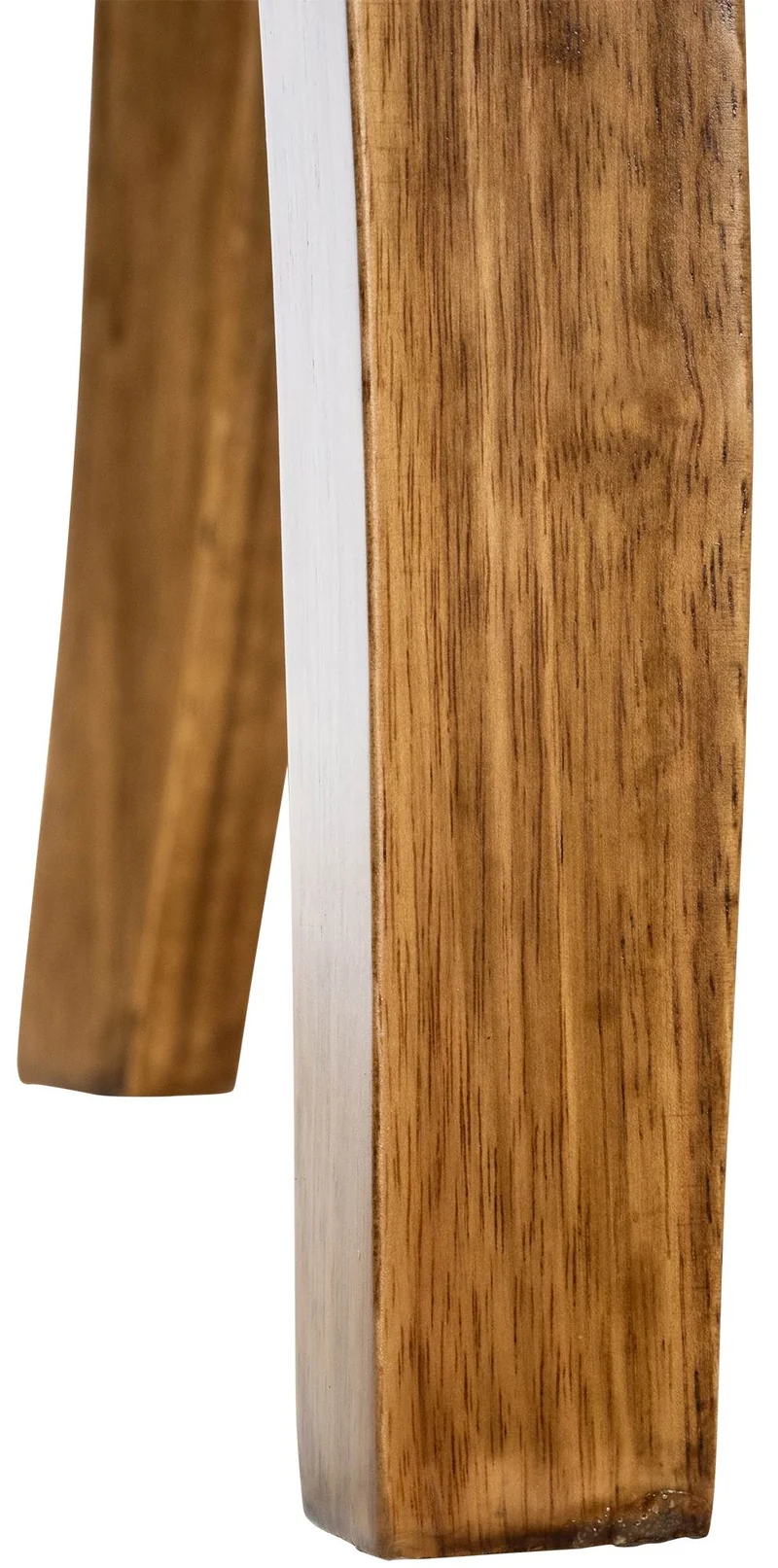 Chaise de salle à manger x1 boutons décoratifs en tissu crème et pieds en bois marron clair 10_0002176