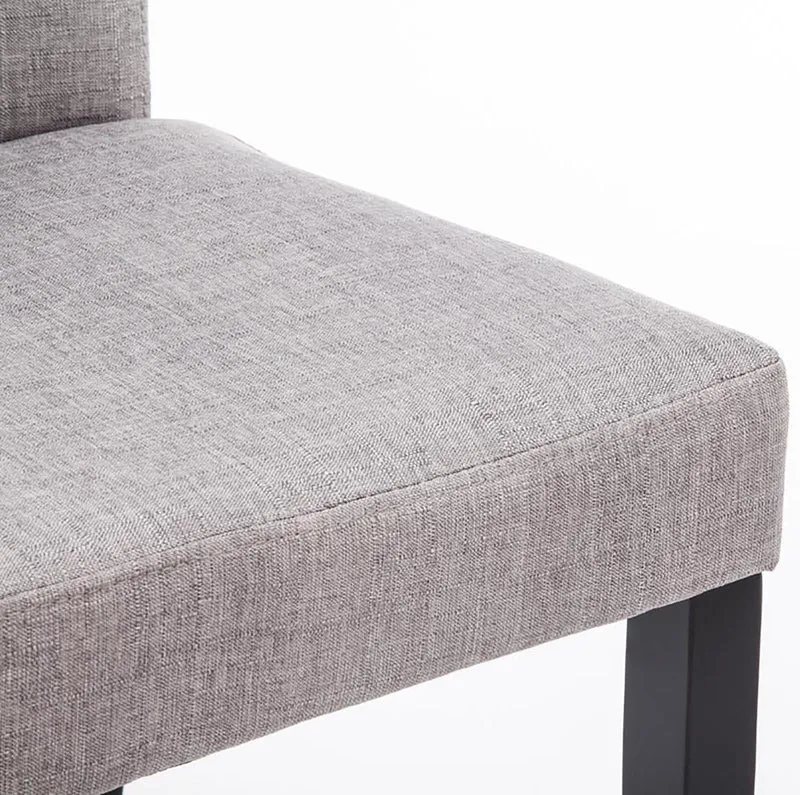 Chaise de salle à manger x1 design moderne en tissu gris clair et pieds en bois noir 10_0002033
