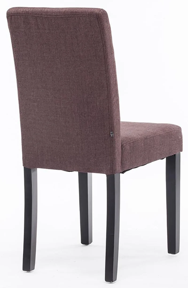 Chaise de salle à manger x1 design moderne en tissu marron et pieds en bois noir 10_0002031