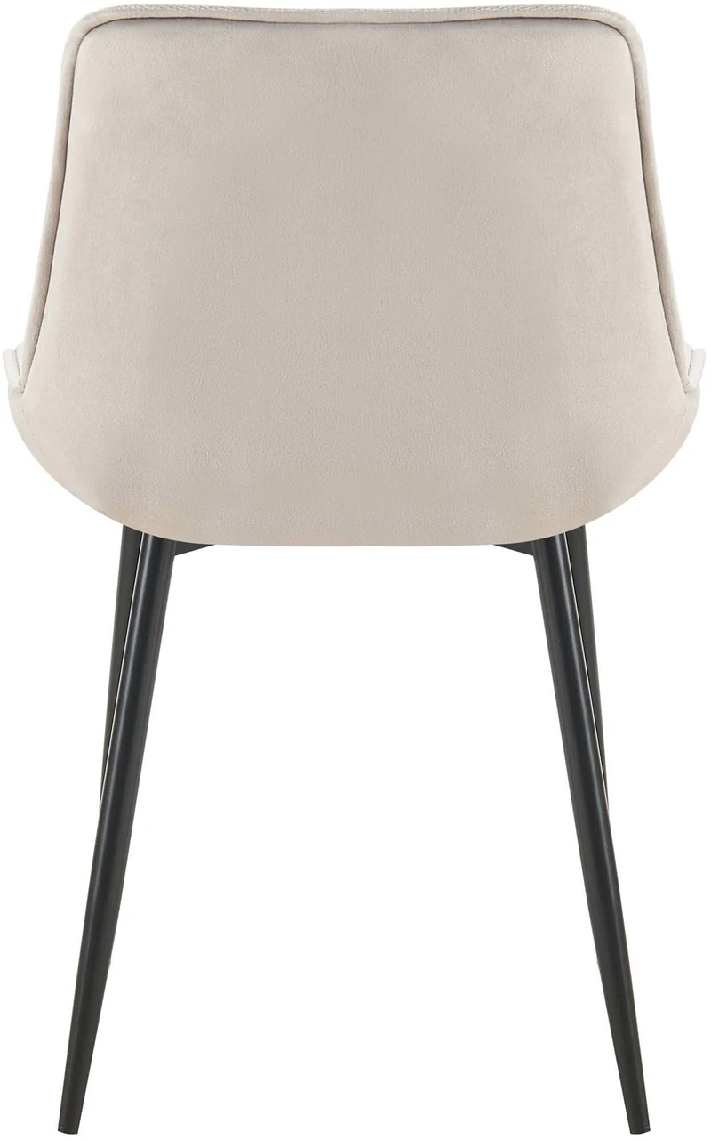 Chaise de salle à manger x1 assise et dossier capitonné en velours gris et métal noir 10_0002165