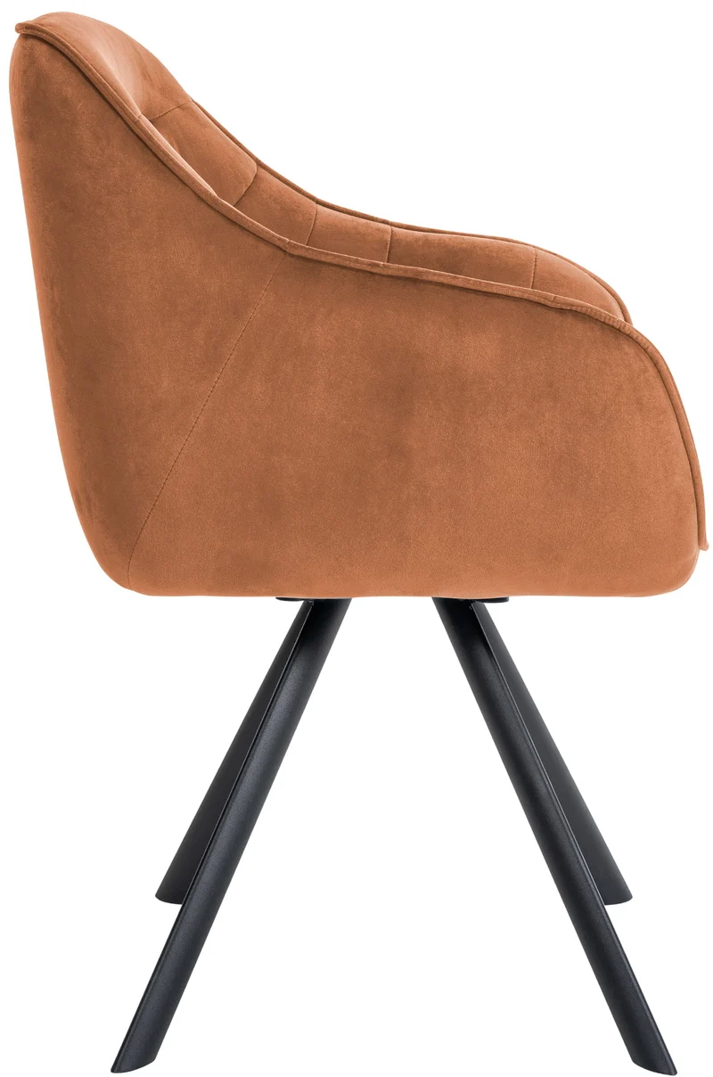Chaise de salle à manger x1 design moderne confortable en velours couleur café piétement stable à quatre pieds en métal 10_0002335