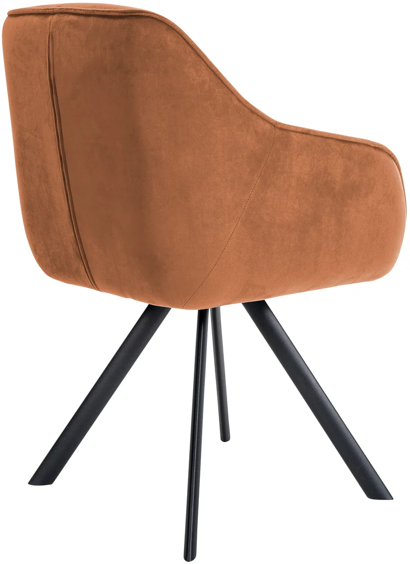 Chaise de salle à manger x1 design moderne confortable en velours couleur café piétement stable à quatre pieds en métal 10_0002335