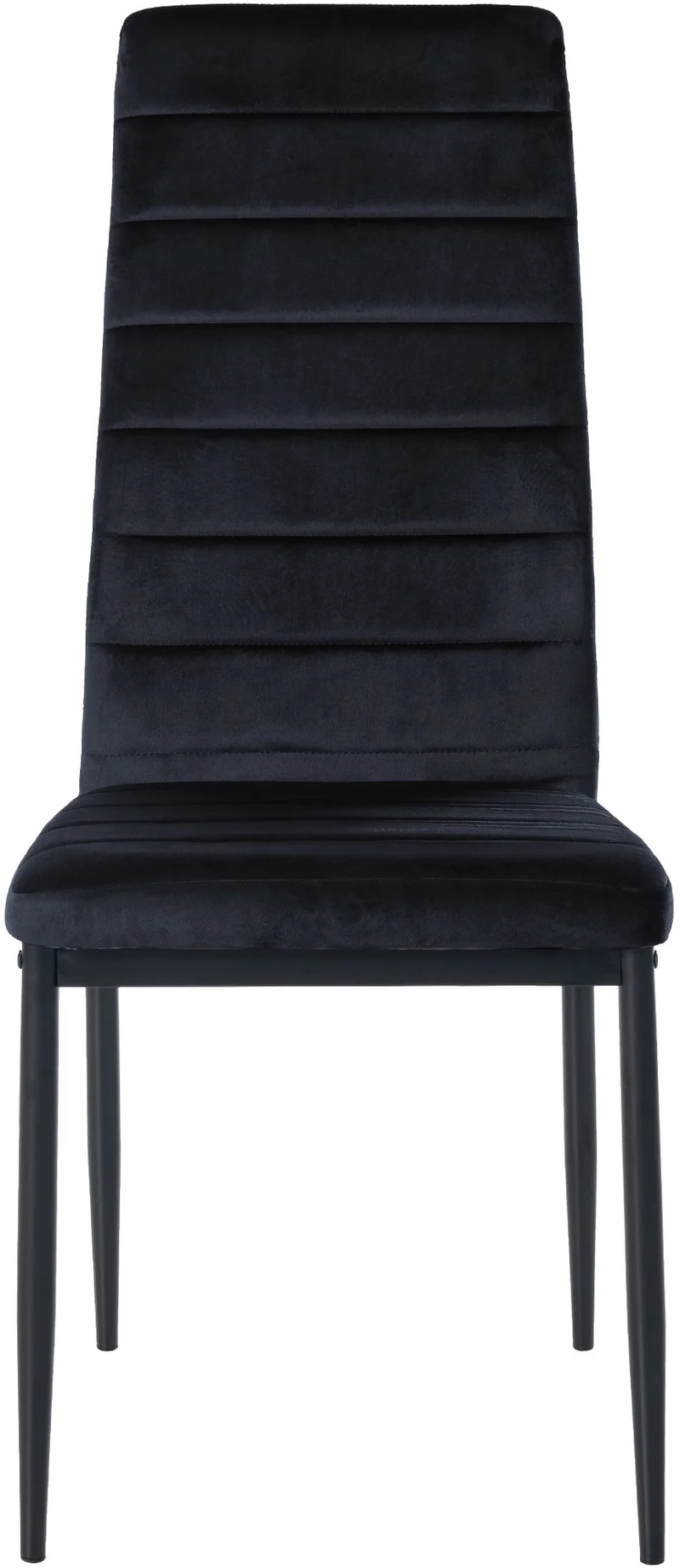 Chaise de salle à manger x1 design simple en velours noir avec couture décorative cadre en métal noir 10_0002060