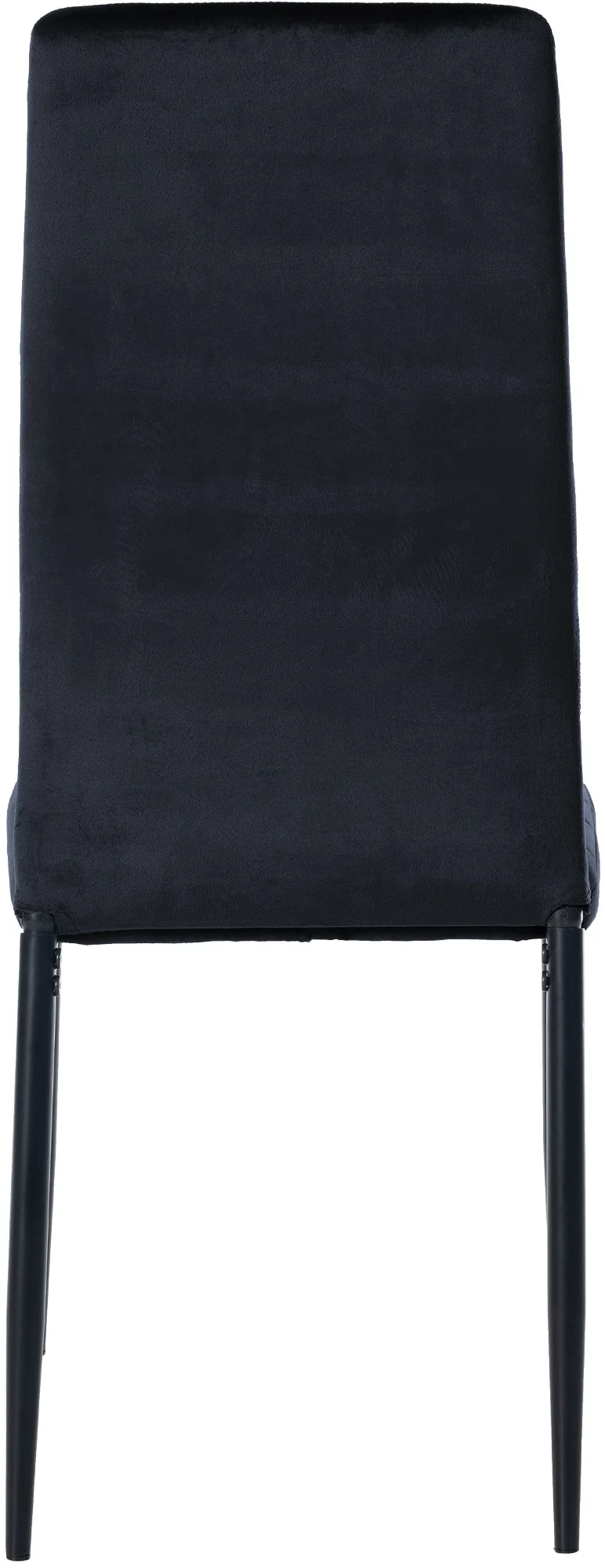 Chaise de salle à manger x1 design simple en velours noir avec couture décorative cadre en métal noir 10_0002060