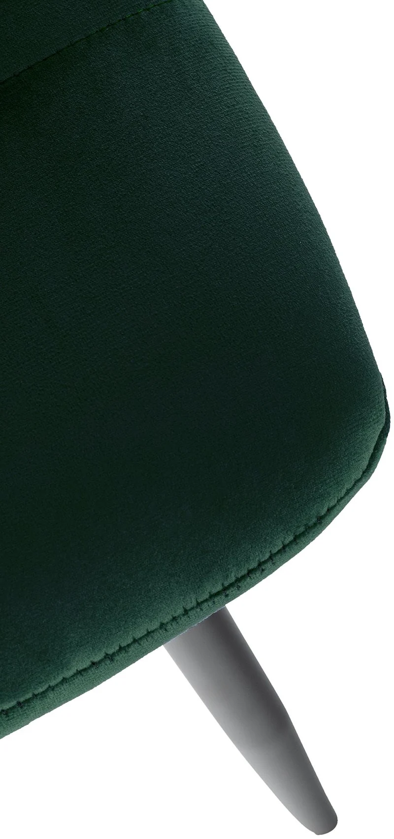 Chaise de salle à manger x1 coutures décoratives carrées en tissu velours vert et métal noir 10_0002129