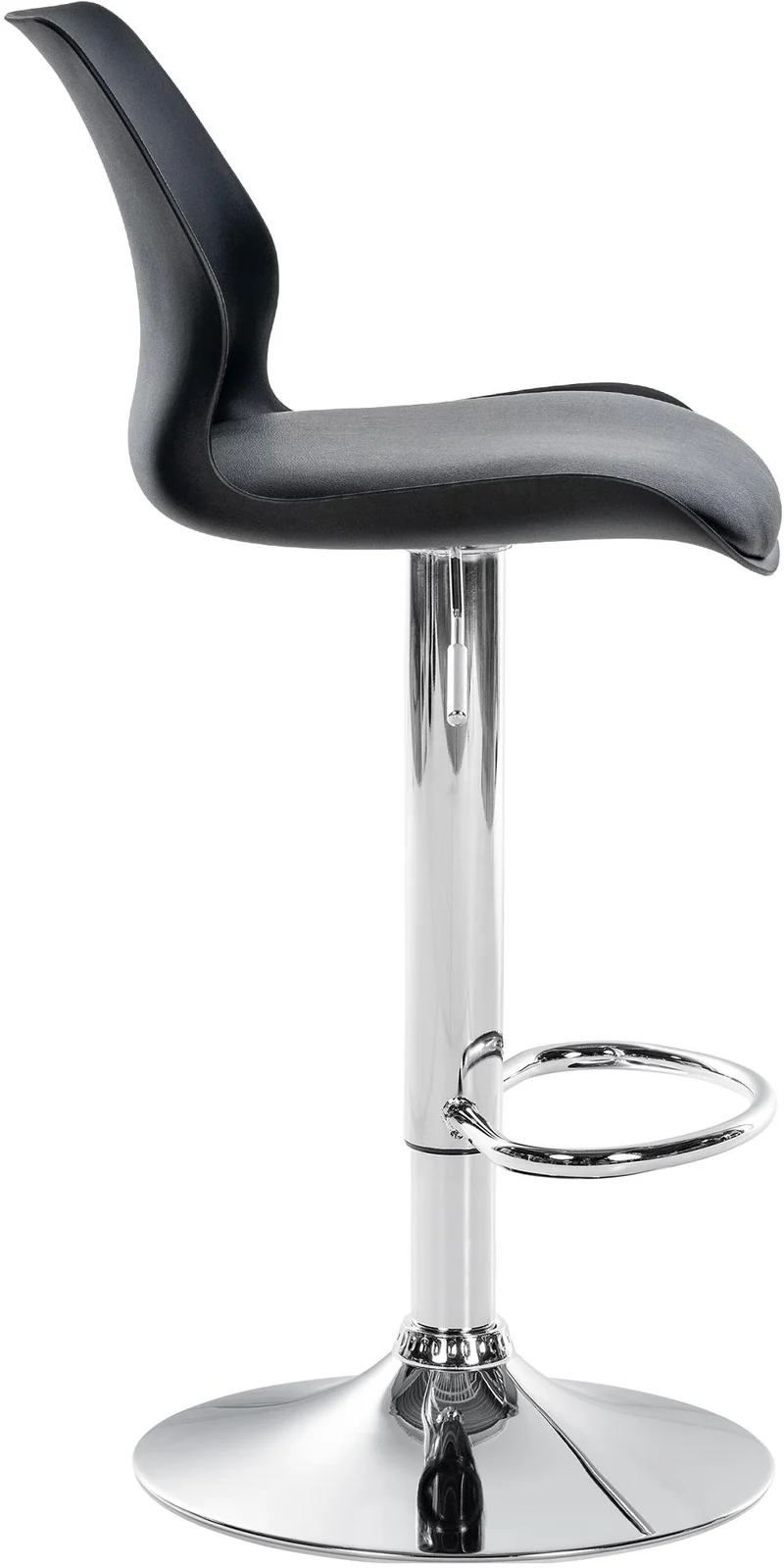 Lot de 2 tabourets de bar avec repose-pieds hauteur réglable pivotant en PVC et plastique noir et métal 10_0004170