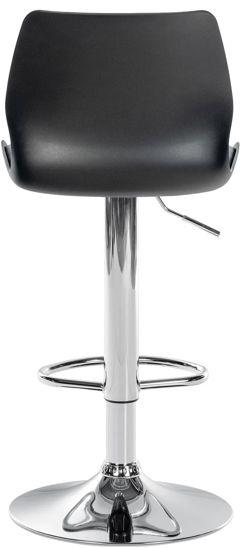 Lot de 2 tabourets de bar avec repose-pieds hauteur réglable pivotant en PVC et plastique noir et métal 10_0004170