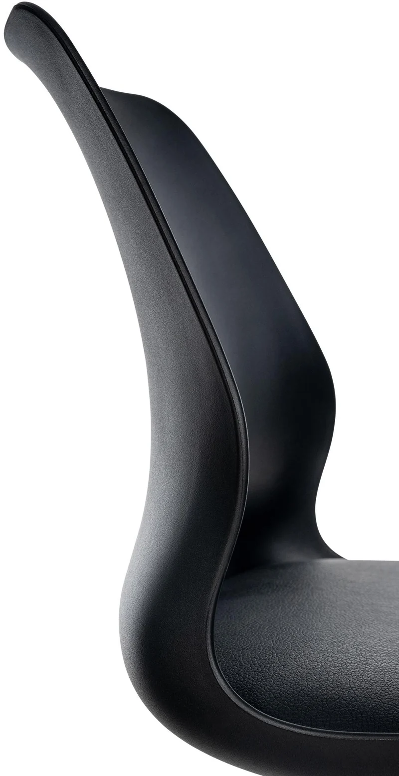 Lot de 2 tabourets de bar avec repose-pieds hauteur réglable pivotant en PVC et plastique noir et métal 10_0004170