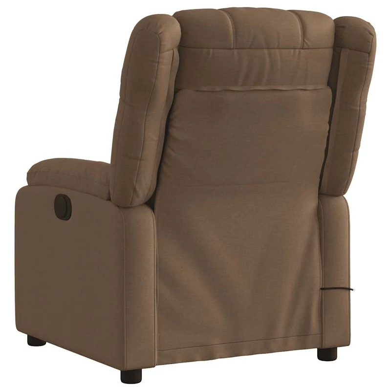 Fauteuil de relaxation fonction d'inclinaison électrique 6 points de massage en tissu marron DEC027794