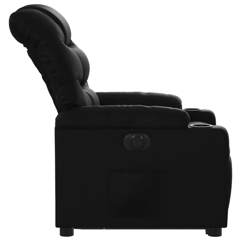 Fauteuil relax TV fonction de levage électrique très confortable en PVC noir DEC028479